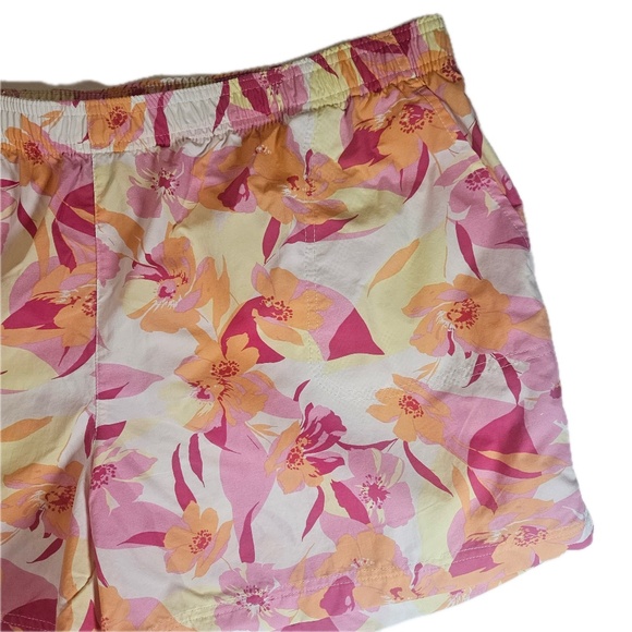 Columbia Shorts Womens XXL Pink Orange Floral Swim Trunks Mesh Liner Drawstring - Picture 3 of 6